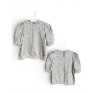 Adam Lippes gray puffy short sleeved top medium